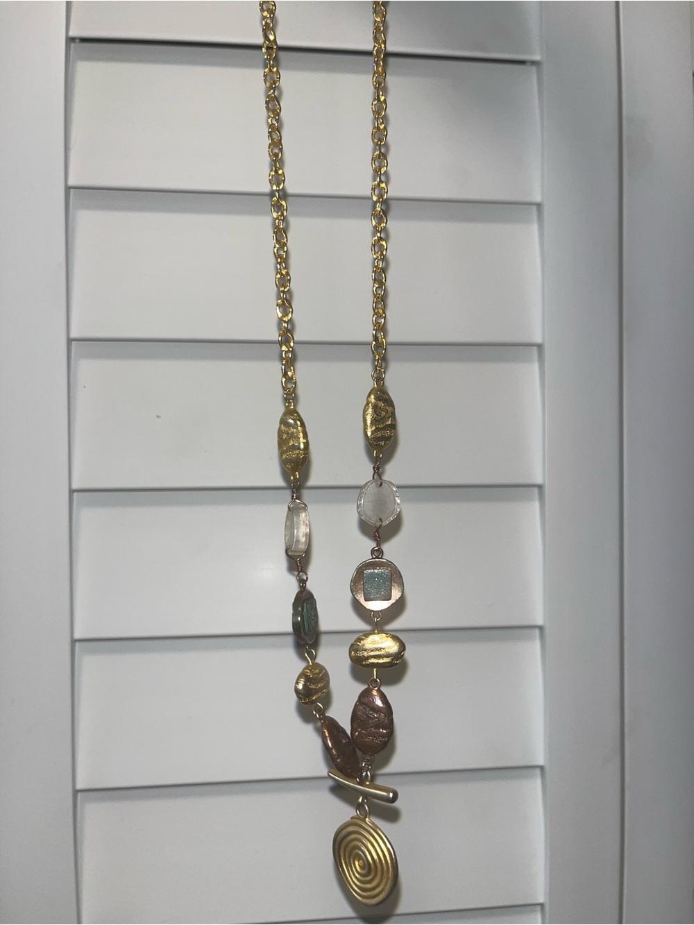 Gold-Tone Multi-Bead Pendant Necklace - Women Jewelry